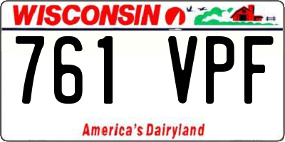 WI license plate 761VPF