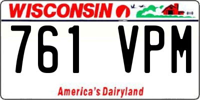 WI license plate 761VPM