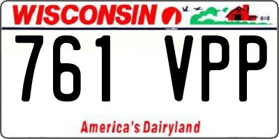 WI license plate 761VPP