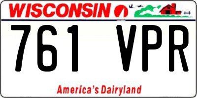 WI license plate 761VPR