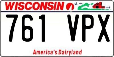 WI license plate 761VPX