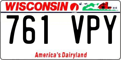 WI license plate 761VPY