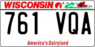 WI license plate 761VQA