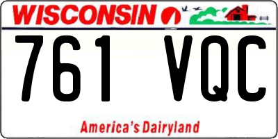 WI license plate 761VQC