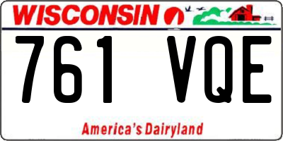 WI license plate 761VQE