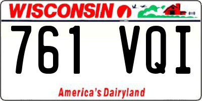 WI license plate 761VQI