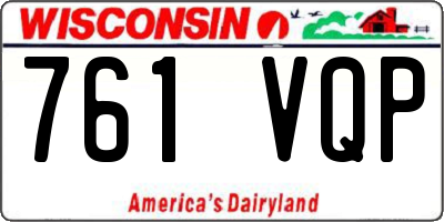 WI license plate 761VQP