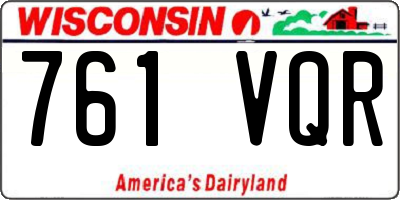 WI license plate 761VQR
