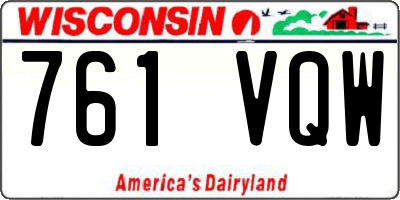 WI license plate 761VQW