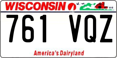 WI license plate 761VQZ