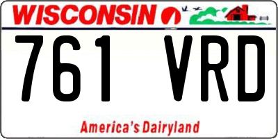 WI license plate 761VRD