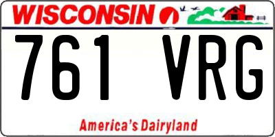 WI license plate 761VRG
