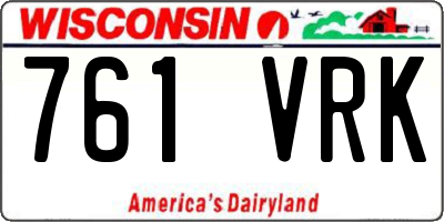 WI license plate 761VRK