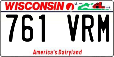 WI license plate 761VRM