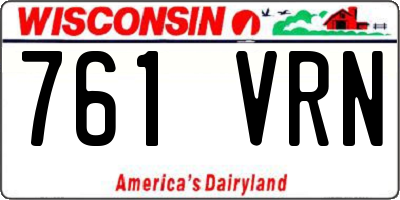 WI license plate 761VRN