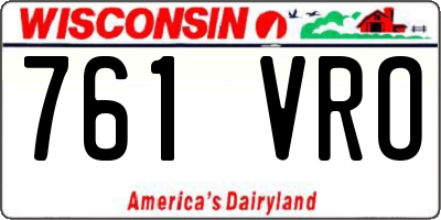 WI license plate 761VRO