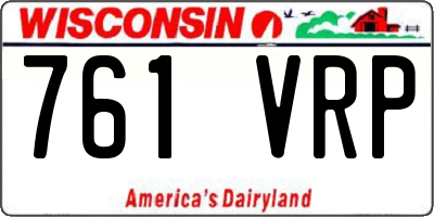 WI license plate 761VRP