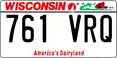 WI license plate 761VRQ