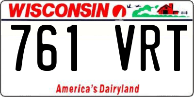 WI license plate 761VRT
