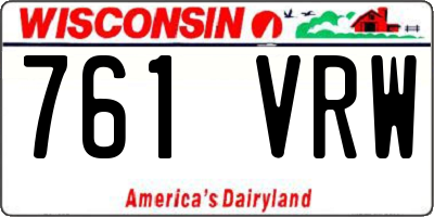 WI license plate 761VRW