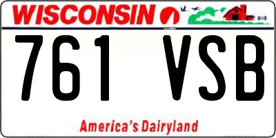 WI license plate 761VSB