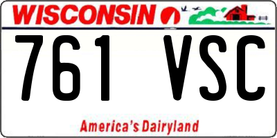 WI license plate 761VSC