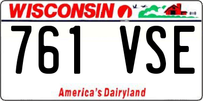 WI license plate 761VSE