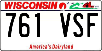 WI license plate 761VSF