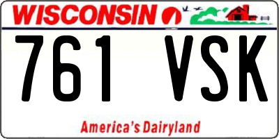 WI license plate 761VSK