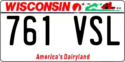 WI license plate 761VSL