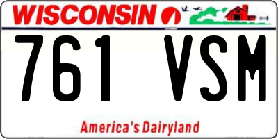 WI license plate 761VSM