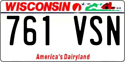 WI license plate 761VSN