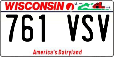 WI license plate 761VSV