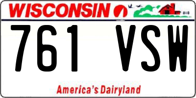 WI license plate 761VSW