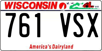 WI license plate 761VSX