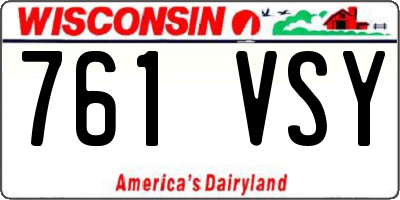 WI license plate 761VSY