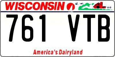 WI license plate 761VTB
