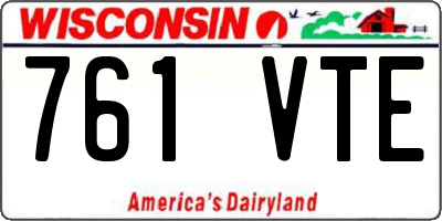 WI license plate 761VTE