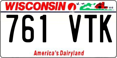 WI license plate 761VTK