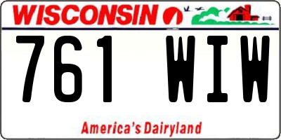WI license plate 761WIW