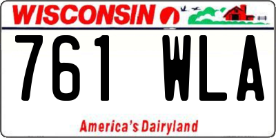 WI license plate 761WLA