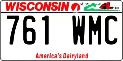 WI license plate 761WMC