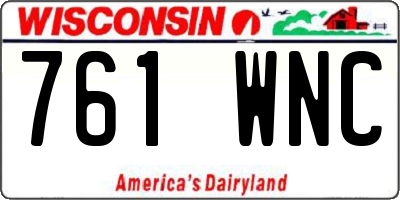 WI license plate 761WNC