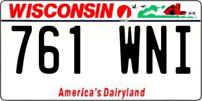 WI license plate 761WNI