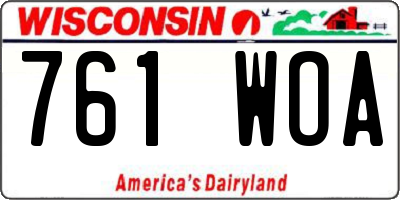 WI license plate 761WOA