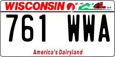 WI license plate 761WWA