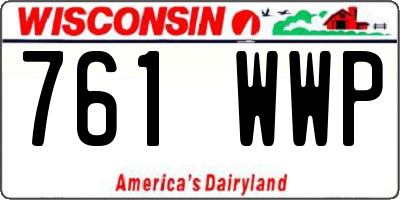 WI license plate 761WWP