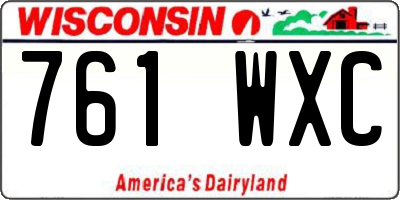WI license plate 761WXC
