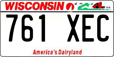 WI license plate 761XEC