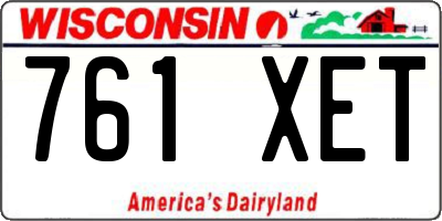 WI license plate 761XET